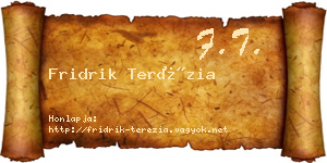 Fridrik Terézia névjegykártya